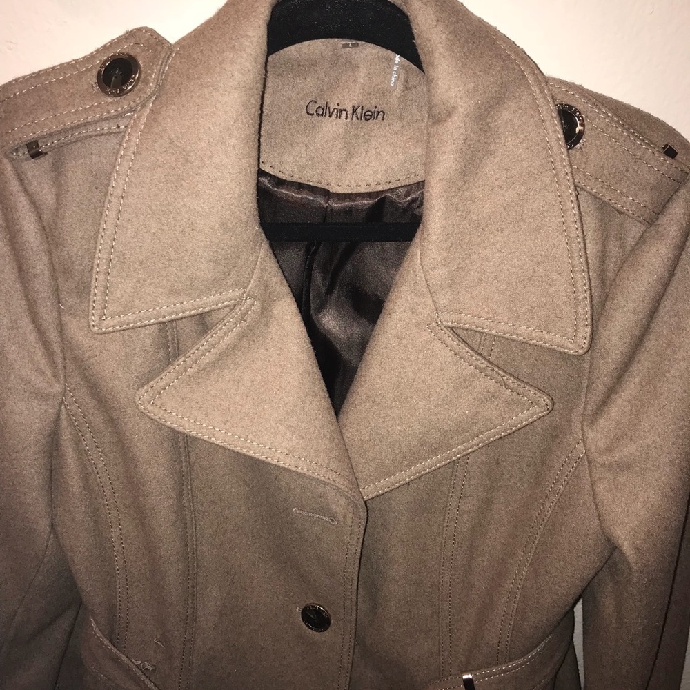 Wool Calvin Klein Jacket (Tan)